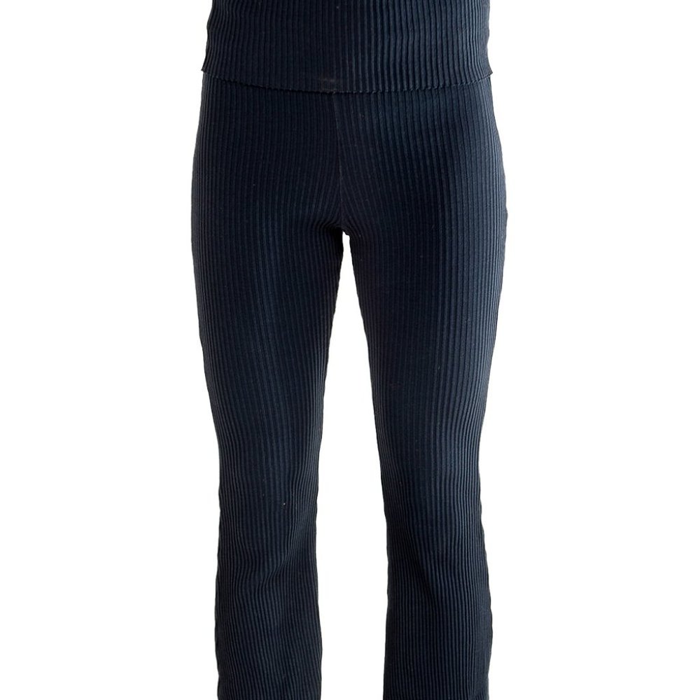 Bassike Drapey Rib Flared Tights - Prussian Blue